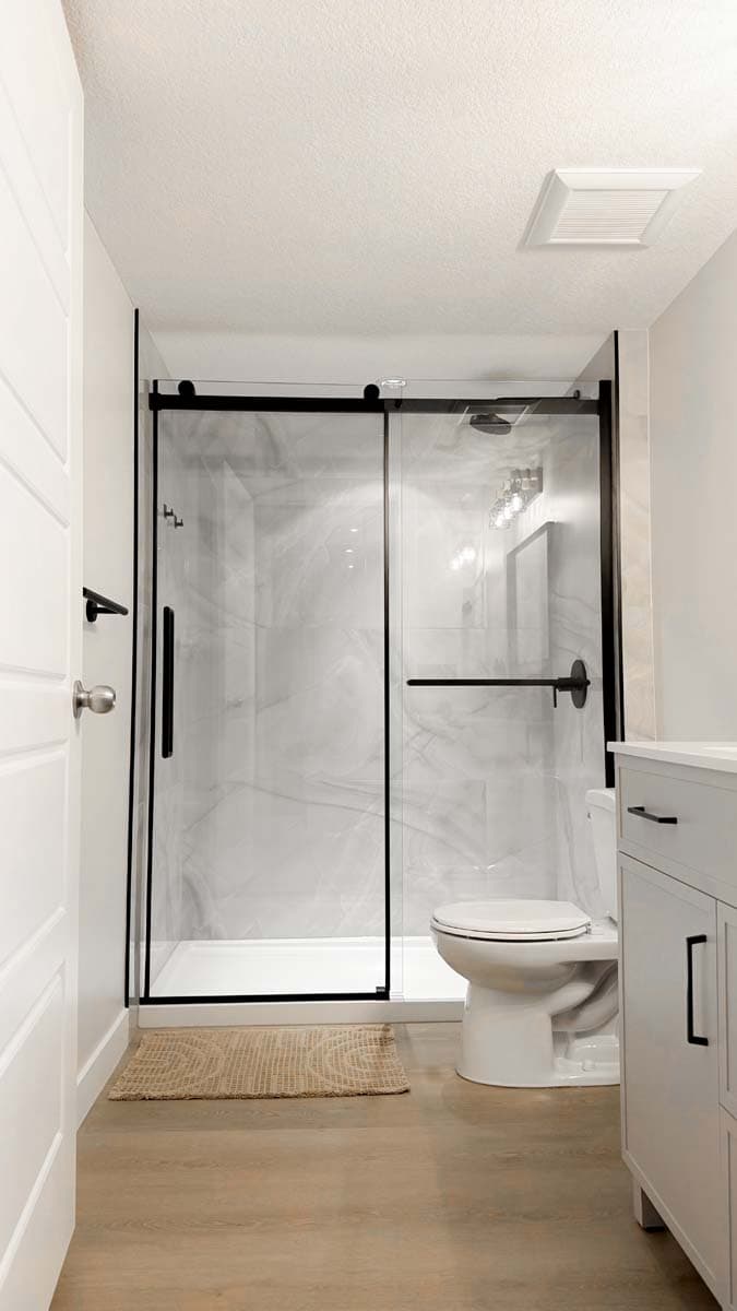 Frameless Glass Shower — Tile & Shower by Inside The House Calgary